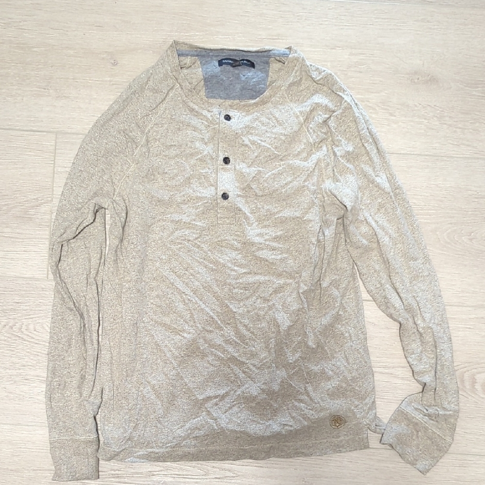 Banana Republic Men's Light Brown Long Sleeve Henley